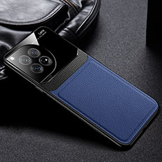 OnePlus 12R 5G用シリコンケース ソフトタッチラバー レザー柄 カバー FL1 OnePlus ネイビー