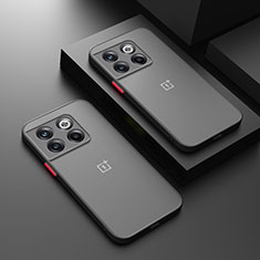 OnePlus 12R 5G用ハイブリットバンパーケース クリア透明 プラスチック カバー OnePlus ブラック