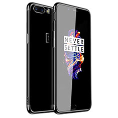 OnePlus 5用極薄ソフトケース シリコンケース 耐衝撃 全面保護 クリア透明 H01 OnePlus ブラック