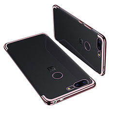 OnePlus 5T A5010用極薄ソフトケース シリコンケース 耐衝撃 全面保護 クリア透明 H01 OnePlus ローズゴールド