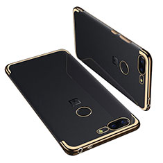 OnePlus 5T A5010用極薄ソフトケース シリコンケース 耐衝撃 全面保護 クリア透明 H01 OnePlus ゴールド