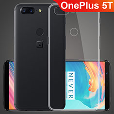 OnePlus 5T A5010用極薄ソフトケース シリコンケース 耐衝撃 全面保護 クリア透明 T07 OnePlus クリア