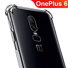 OnePlus 6用極薄ソフトケース シリコンケース 耐衝撃 全面保護 クリア透明 T07 OnePlus クリア