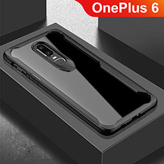 OnePlus 6用ハイブリットバンパーケース プラスチック 鏡面 カバー OnePlus ブラック