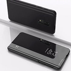 OnePlus 7用手帳型 レザーケース スタンド 鏡面 カバー OnePlus ブラック