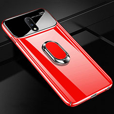 OnePlus 7用ハードケース プラスチック 鏡面 360度 フルカバー アンド指輪 マグネット式 OnePlus レッド