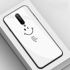 OnePlus 7 Pro用ハイブリットバンパーケース プラスチック パターン 鏡面 カバー OnePlus ホワイト
