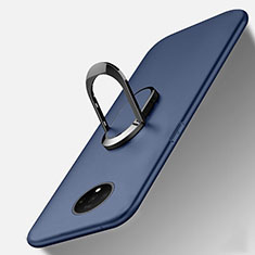 OnePlus 7T用極薄ソフトケース シリコンケース 耐衝撃 全面保護 アンド指輪 マグネット式 バンパー T01 OnePlus ネイビー