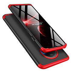 OnePlus 7T用ハードケース プラスチック 質感もマット 前面と背面 360度 フルカバー P02 OnePlus レッド・ブラック
