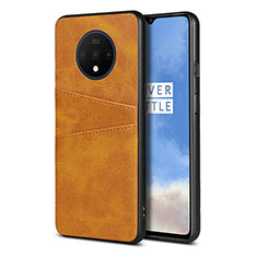 OnePlus 7T用ケース 高級感 手触り良いレザー柄 R01 OnePlus オレンジ