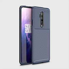 OnePlus 7T Pro 5G用シリコンケース ソフトタッチラバー ツイル カバー OnePlus ネイビー