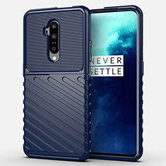 OnePlus 7T Pro 5G用360度 フルカバー極薄ソフトケース シリコンケース 耐衝撃 全面保護 バンパー A01 OnePlus ネイビー