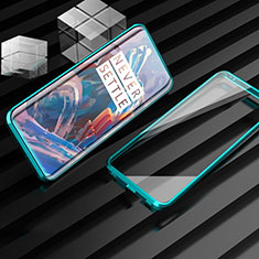 OnePlus 7T Pro用ケース 高級感 手触り良い アルミメタル 製の金属製 360度 フルカバーバンパー 鏡面 カバー M01 OnePlus グリーン
