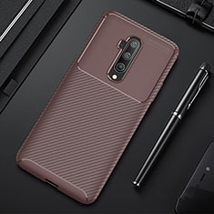 OnePlus 7T Pro用シリコンケース ソフトタッチラバー ツイル カバー S01 OnePlus ブラウン