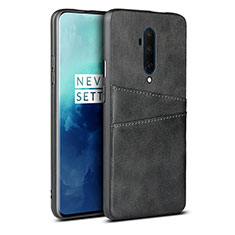 OnePlus 7T Pro用ケース 高級感 手触り良いレザー柄 R01 OnePlus ブラック