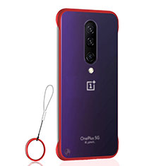 OnePlus 8用ハードカバー クリスタル クリア透明 H02 OnePlus レッド