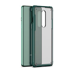 OnePlus 8用ハイブリットバンパーケース クリア透明 プラスチック 鏡面 カバー H01 OnePlus グリーン