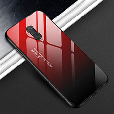 OnePlus 8用ハイブリットバンパーケース プラスチック 鏡面 カバー T01 OnePlus レッド