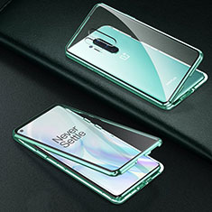 OnePlus 8 Pro用ケース 高級感 手触り良い アルミメタル 製の金属製 360度 フルカバーバンパー 鏡面 カバー T03 OnePlus グリーン