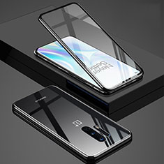 OnePlus 8 Pro用ケース 高級感 手触り良い アルミメタル 製の金属製 360度 フルカバーバンパー 鏡面 カバー T02 OnePlus ブラック