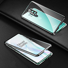 OnePlus 8 Pro用ケース 高級感 手触り良い アルミメタル 製の金属製 360度 フルカバーバンパー 鏡面 カバー T01 OnePlus ブラック