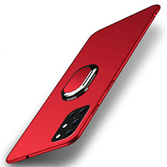 OnePlus 8T 5G用ハードケース プラスチック 質感もマット アンド指輪 マグネット式 A01 OnePlus レッド