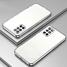 OnePlus 8T 5G用極薄ソフトケース シリコンケース 耐衝撃 全面保護 クリア透明 SY1 OnePlus シルバー