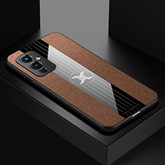 OnePlus 9 5G用極薄ソフトケース シリコンケース 耐衝撃 全面保護 X01L OnePlus ブラウン