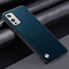 OnePlus 9 5G用ケース 高級感 手触り良いレザー柄 S02 OnePlus シアン