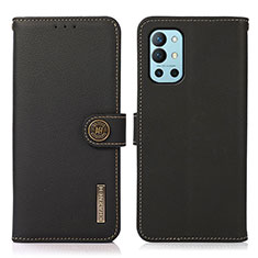 OnePlus 9R 5G用手帳型 レザーケース スタンド カバー B02H OnePlus ブラック