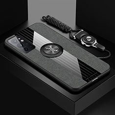 OnePlus 9RT 5G用極薄ソフトケース シリコンケース 耐衝撃 全面保護 アンド指輪 マグネット式 バンパー X03L OnePlus グレー