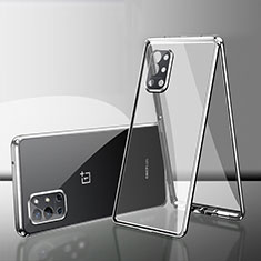 OnePlus 9RT 5G用ケース 高級感 手触り良い アルミメタル 製の金属製 360度 フルカバーバンパー 鏡面 カバー OnePlus シルバー