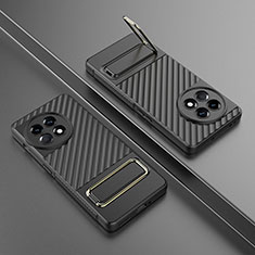 OnePlus Ace 2 5G用極薄ソフトケース シリコンケース 耐衝撃 全面保護 スタンド バンパー KC3 OnePlus ブラック