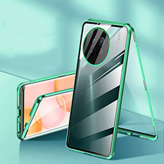 OnePlus Ace 2 5G用ケース 高級感 手触り良い アルミメタル 製の金属製 360度 フルカバーバンパー 鏡面 カバー P04 OnePlus グリーン