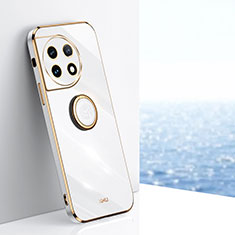 OnePlus Ace 2 Pro 5G用極薄ソフトケース シリコンケース 耐衝撃 全面保護 アンド指輪 マグネット式 バンパー XL1 OnePlus ホワイト