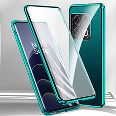 OnePlus Ace 2 Pro 5G用ケース 高級感 手触り良い アルミメタル 製の金属製 360度 フルカバーバンパー 鏡面 カバー P02 OnePlus グリーン