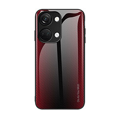 OnePlus Ace 2V 5G用ハイブリットバンパーケース プラスチック 鏡面 虹 グラデーション 勾配色 カバー JM1 OnePlus レッド