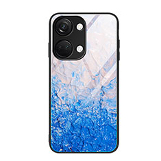 OnePlus Ace 2V 5G用ハイブリットバンパーケース プラスチック パターン 鏡面 カバー JM1 OnePlus ブルー