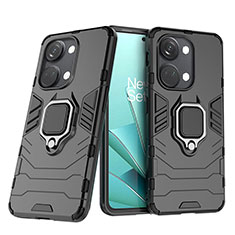 OnePlus Ace 2V 5G用ハイブリットバンパーケース プラスチック アンド指輪 マグネット式 OnePlus ブラック