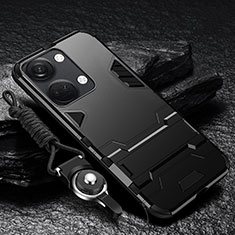 OnePlus Ace 2V 5G用ハイブリットバンパーケース スタンド プラスチック 兼シリコーン カバー R01 OnePlus ブラック