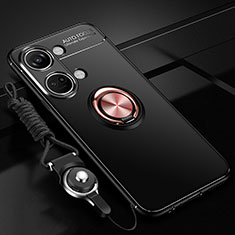 OnePlus Ace 2V 5G用極薄ソフトケース シリコンケース 耐衝撃 全面保護 アンド指輪 マグネット式 バンパー SD3 OnePlus ゴールド・ブラック