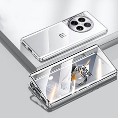 OnePlus Ace 3 5G用ケース 高級感 手触り良い アルミメタル 製の金属製 360度 フルカバーバンパー 鏡面 カバー P02 OnePlus シルバー