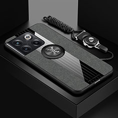 OnePlus Ace Pro 5G用極薄ソフトケース シリコンケース 耐衝撃 全面保護 アンド指輪 マグネット式 バンパー X03L OnePlus グレー