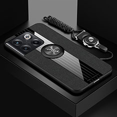 OnePlus Ace Pro 5G用極薄ソフトケース シリコンケース 耐衝撃 全面保護 アンド指輪 マグネット式 バンパー X03L OnePlus ブラック