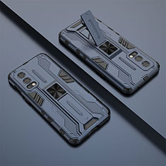 OnePlus Nord 2 5G用ハイブリットバンパーケース スタンド プラスチック 兼シリコーン カバー マグネット式 KC2 OnePlus ネイビー