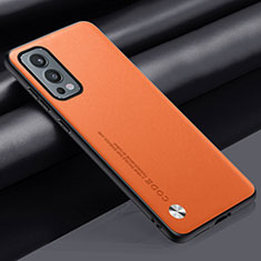 OnePlus Nord 2 5G用ケース 高級感 手触り良いレザー柄 S02 OnePlus オレンジ