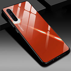 OnePlus Nord用ハイブリットバンパーケース プラスチック 鏡面 カバー OnePlus オレンジ