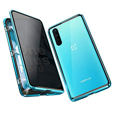 OnePlus Nord用ケース 高級感 手触り良い アルミメタル 製の金属製 360度 フルカバーバンパー 鏡面 カバー OnePlus ネイビー