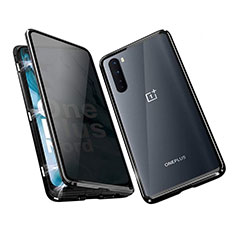 OnePlus Nord用ケース 高級感 手触り良い アルミメタル 製の金属製 360度 フルカバーバンパー 鏡面 カバー OnePlus ブラック