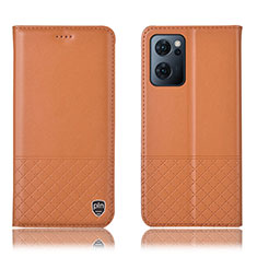 OnePlus Nord CE 2 5G用手帳型 レザーケース スタンド カバー H07P OnePlus オレンジ